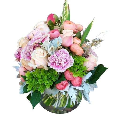 petit mondial flower arrangement with vase