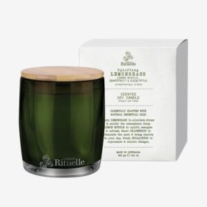 Lemongrass scented soy candle